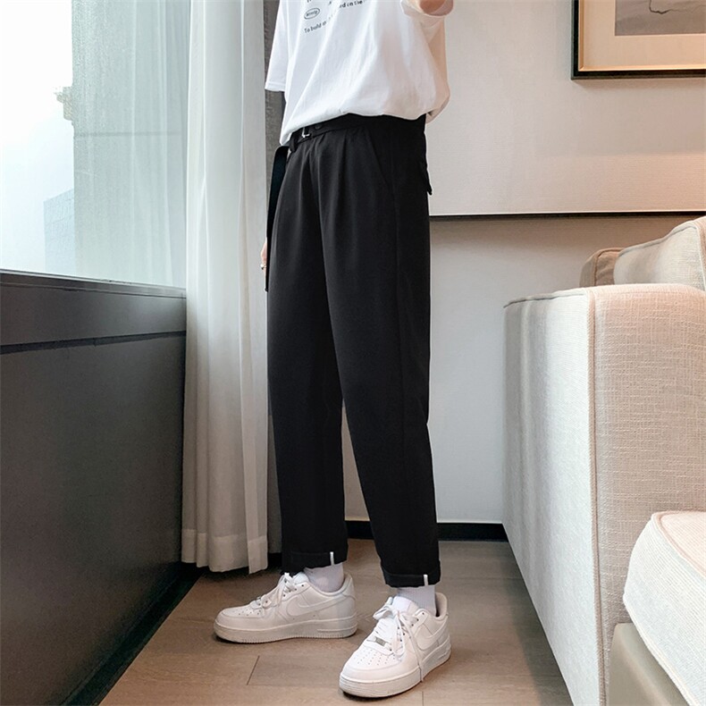 裤子男韩版潮流春夏季新款九分小西裤男士修身垂感西装裤休闲长裤,男装西裤,星座505-2（原电商A260-1)