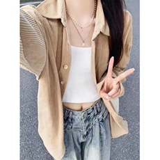 灯芯绒港风衬衫长袖女刺绣韩版宽松小众慵懒风开衫外套春秋CA184，男装衬衫，星座1116A（原606A-3）
