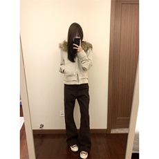 【有货】3335LL-特P85可拆卸毛领连帽开衫卫衣修身短款外套，男装卫衣，星座1007（原301D）