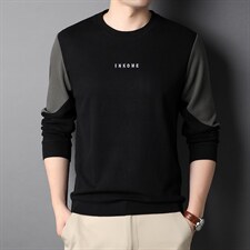 男士t恤秋季上衣2023新款秋衣秋装潮流打底衫卫衣男装HPN790-P80图片