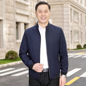 1941/P65爸爸立领夹克外套男中老年男装父亲装上衣图片