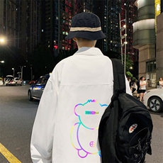 春季长袖衬衫男宽松港风衬衣男外套男CSCS276-P40，男装衬衫，电商B371