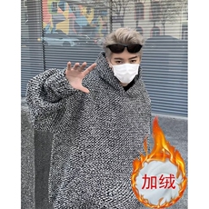 【有货】DA28-P58新款潮流小香风连帽卫衣男2025秋冬重磅粗花呢潮，男装卫衣，星座603-2