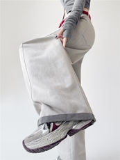 2025秋装新款高腰显瘦休闲阔腿裤，女装休闲裤，深水步