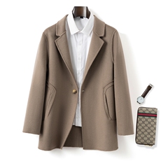 2025年秋季时尚百搭通勤简约休闲西装一粒扣宽松，男装毛呢大衣，宏展羊绒