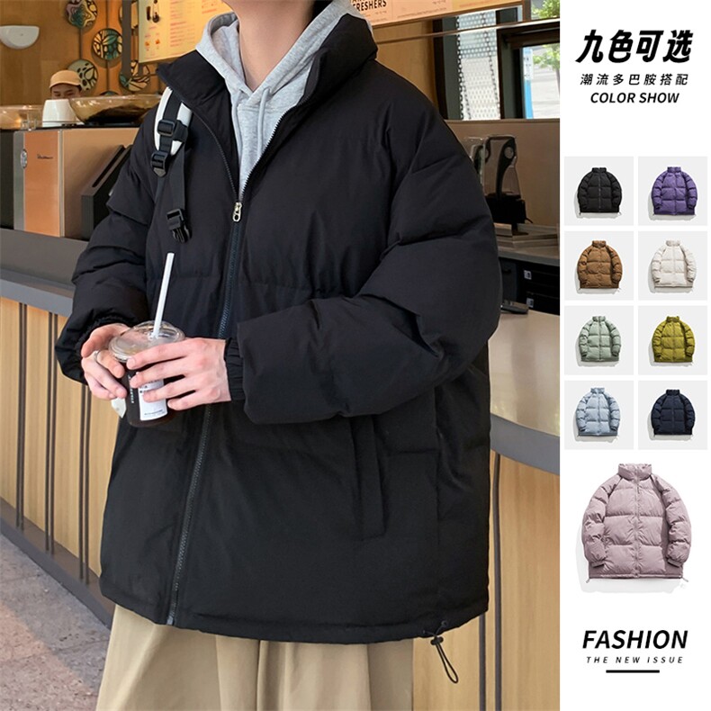 主推十万现货新款港版纯色港风立领宽松保暖棉衣外套CYMY9099-P55图片