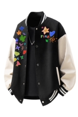 1立体白底美式呢料印花设计M-5XL大码棒球服夹克NL78104P69控108，男装夹克，星座227-7