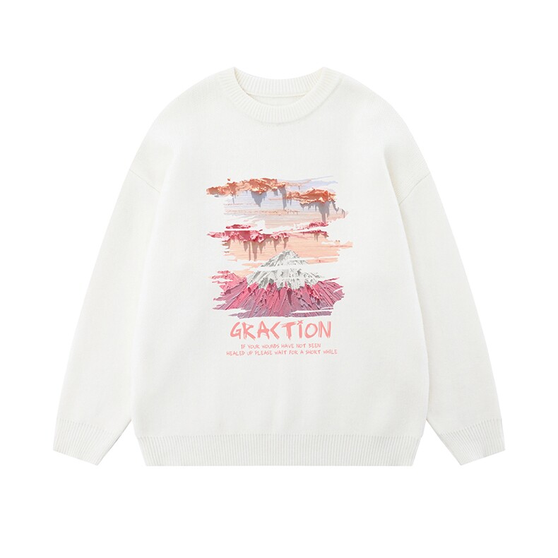 白底23新款秋冬时尚百搭宽松印花潮流毛衣TPM6843P40控68，男装针织衫/毛衣，电商A268-1