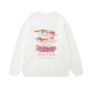 白底 23新款秋冬时尚百搭宽松印花潮流毛衣TPM6843P40控68,男装针织衫/毛衣,电商A268-1