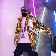 【2025春夏】骚男hiphop舞台装演出PU皮夹克外套潮牌KK200P125，男装夹克，星座1114（原A254）
