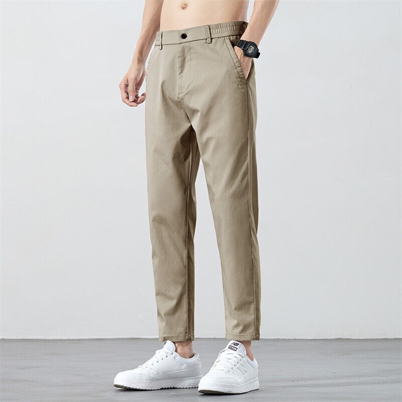 夏季薄款休闲裤男宽松直筒锥形裤男生2026新款运动九分裤D989-P45图片