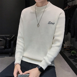 木木5821毛衣男士韩版修身纯色针织衫百搭打底上衣情侣装秋装图片