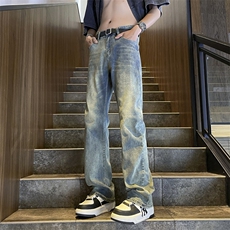 夏季新款牛仔裤复古潮牌高街水洗宽松休闲直筒裤，男装牛仔裤，星座410-6（原星座1304-1）