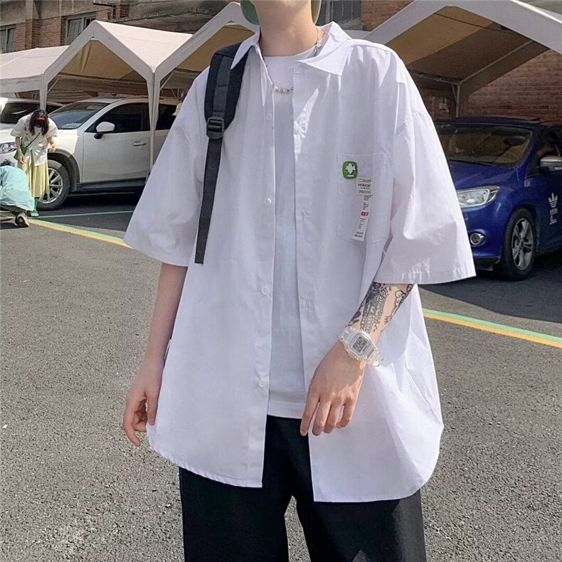 衬衫男士韩版潮流高街帅气百搭2024夏季ins宽松外套CY800-P30,男装衬衫,星座412-3