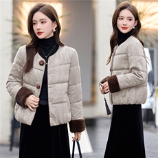 时尚立领棉服女2025冬季新款新中式宽松洋气短款棉衣外套，女装棉衣/棉服，锦绣伊人