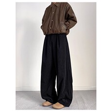 灯芯绒男裤子秋冬加绒加厚潮大码美式老钱风宽松垂感阔腿休闲长裤，男装卫衣，星座506A