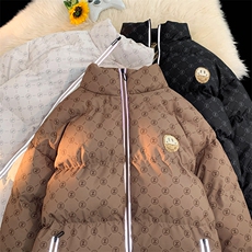 新款笑脸贴标字母加绒加厚保暖棉衣面包服A316-1-Y104P85控118，男装棉衣，星座906（原电商a316-1）