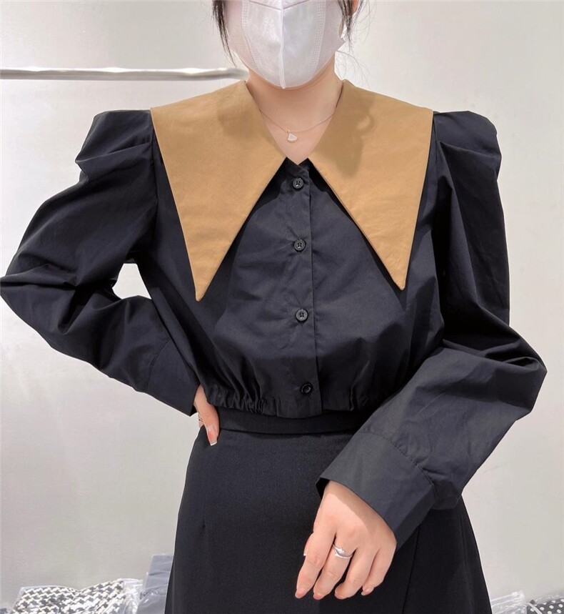 秋季韩系短款抽绳衬衣，其它，昕叶良品