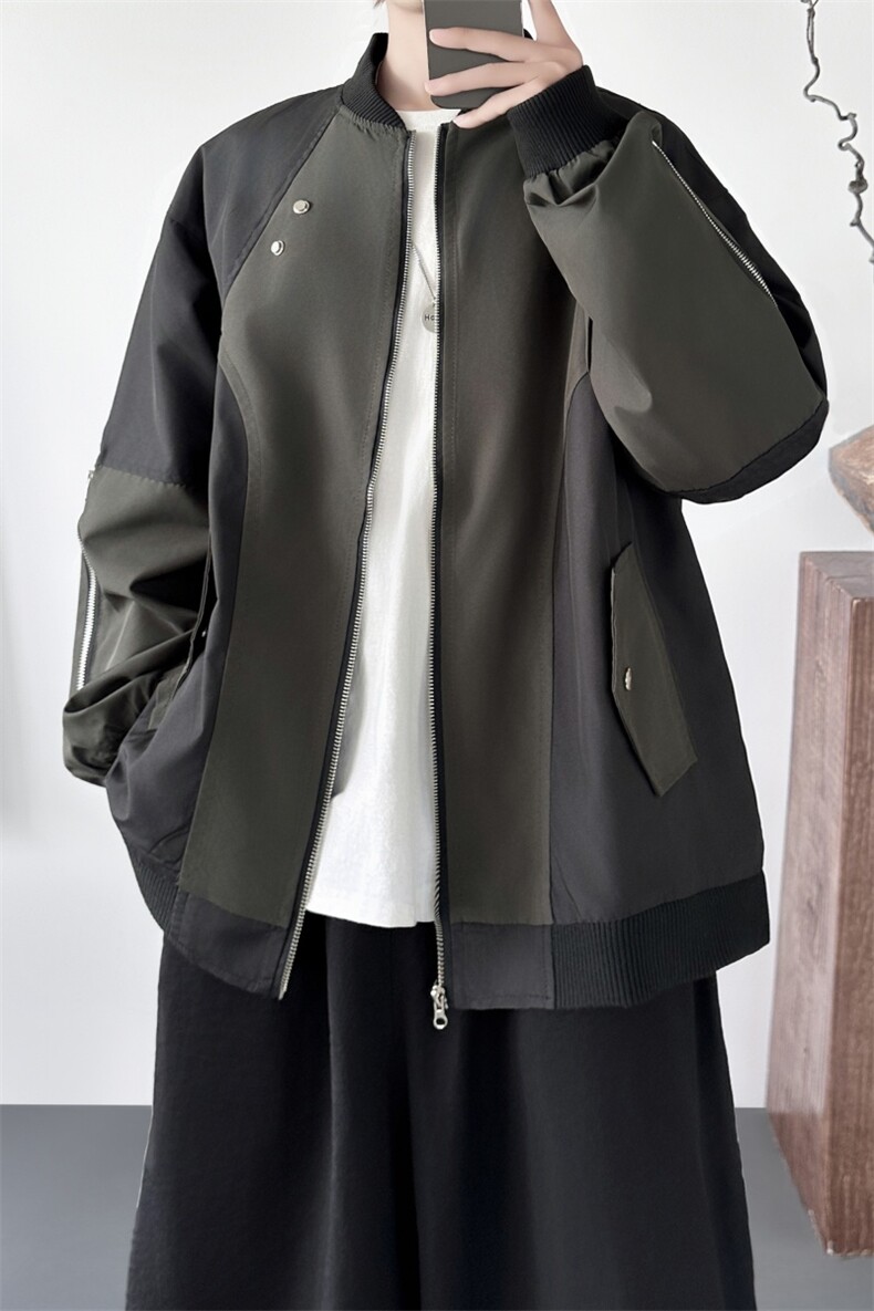百搭撞色外套拼接棒球服夹克J47244-P80,男装夹克,星座1017