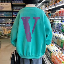 WY71紫色大V圆领卫衣中性港风P45控68，男装卫衣，星座508（原C305）