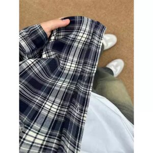 9005-P30美式格子衬衫男款春秋长袖2025新款潮牌复古痞帅宽松