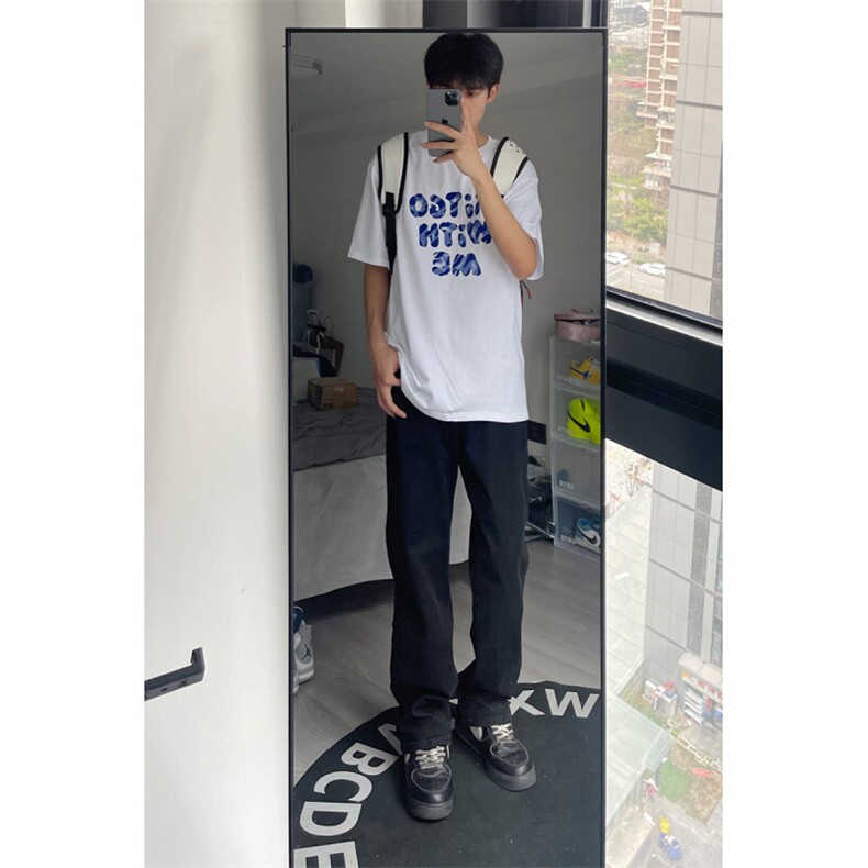 烟灰色牛仔裤男秋冬新款加绒直筒裤cleanfit显高美式高街弹力裤子,男装牛仔裤,星座310A-4