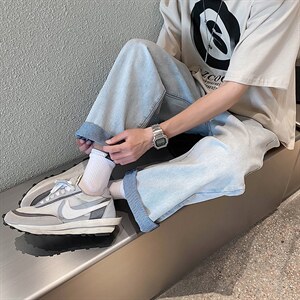 现货8色2025春夏款纯色牛仔裤中性直筒牛仔九分裤 A125-8802-P35图片