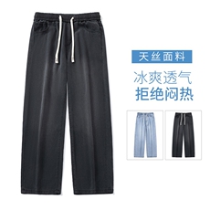 莱赛尔天丝牛仔裤男款夏季薄款潮牌直筒宽松男士冰丝TS12-特P49，男装牛仔裤，星座1006