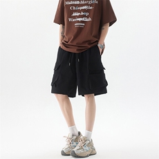8XL-M特大码冰丝短裤男五分裤褶皱休闲裤工装中裤DK1504P45控68，男装牛仔裤，电商D206-1