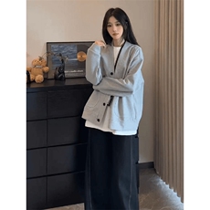 抖音得物高品质二开26春季美式潮牌宽松卫衣开衫日系肌理男女外套，女装短外套，电商A443