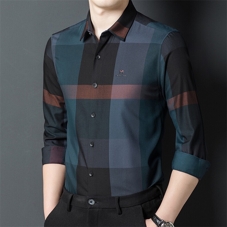 BEF2110钱塘2020-2春秋新款中年男士时尚休闲百搭衬衫货稳P72,男装衬衫,钱塘207-2