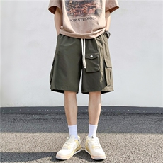 工装短裤男港风潮流多口袋痞子帅2024夏季新款ins五分裤K3857-P34，男装牛仔裤，星座412-3