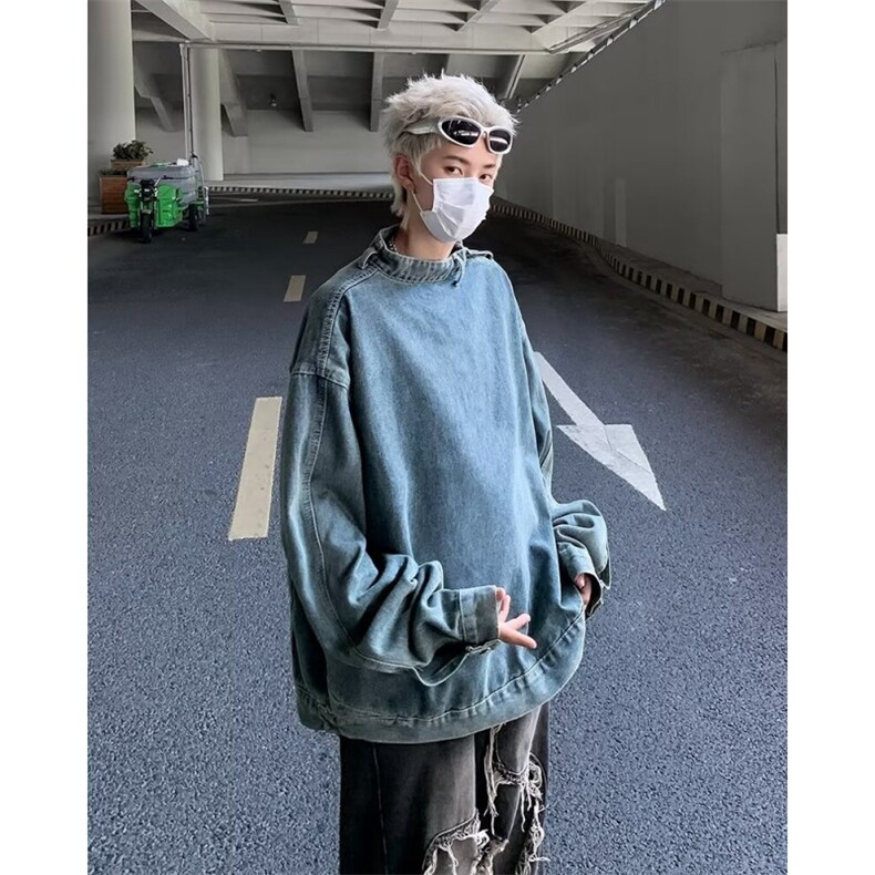 秋季纽扣解构套头牛仔夹克外套DW113P55,男装夹克,星座1116-2