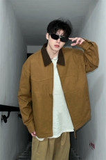 现货3000件2026春季新款水洗帆布翻领底特律夹克男外套JK570P75，男装夹克，星座301D-2(原星座1004-1）