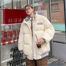 美式高街pu皮棉服男冬季痞帅宽松面包服外套潮牌设计感棉衣，男装棉衣，星座716-2