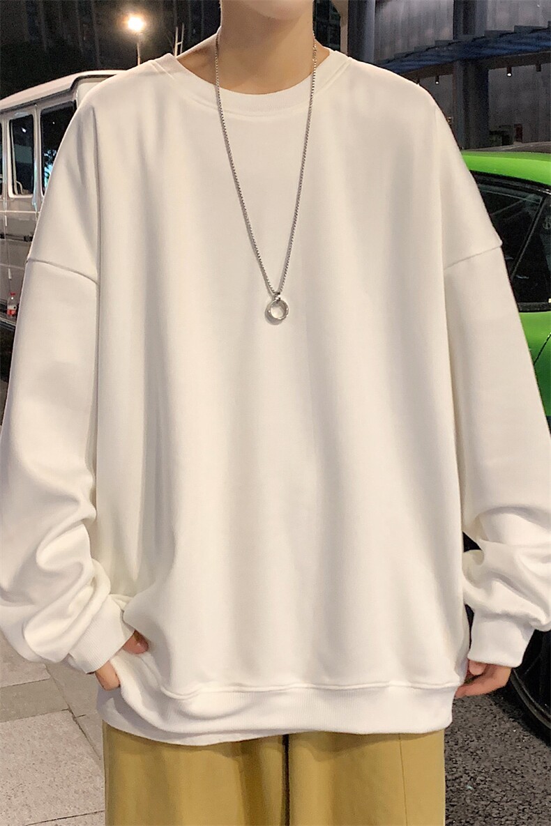 秋季新品男士运动休闲2022青少年港风潮牌纯色百搭卫衣W417-P20,男装卫衣,电商A441-1
