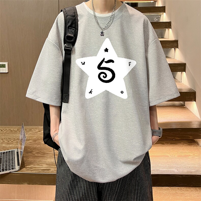 华夫格t恤男短袖男大码五分袖酒店风HT73368-P22,男装T恤,电商A040