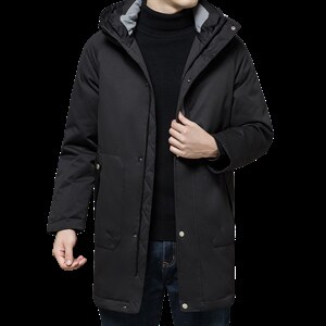 冬季新款中青年男连帽羽绒服中长款冬装外套爸爸装XXA7022-7-P355图片