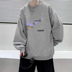 圆领卫衣男大码加厚长袖t恤男装S6259-P28加绒款-P33，男装卫衣，电商A040
