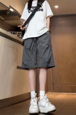 特批P23无差价夏季褶皱设计感美式短裤潮中性冲锋五分裤男DK2118，男装牛仔裤，电商A001-1