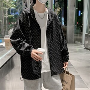 高街外套男夏季薄款潮流个性连帽防晒衣潮牌宽松夹克W3151-P32,男装夹克,星座512-2