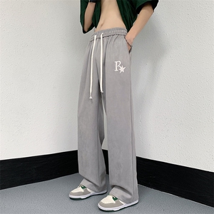 抖音品质麂皮绒字母刺绣直筒休闲裤运动裤313A-1-NK103-P45 控58图片