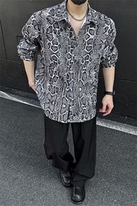 美式高街宽松衬衫潮流休闲上衣A086-CS2210-P40图片