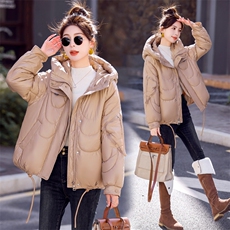 冬装新款简约时尚保暖连帽休闲棉服棉衣外套，女装棉衣/棉服，韩美纤衣