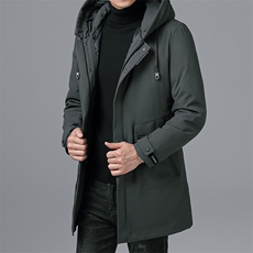 中年爸爸羽绒服加厚保暖冬装2030冬季新款中老年男装休闲连帽外套，男装羽绒服，电商B212（原钱塘6029）