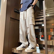 直播数据款春季新款大口袋伞兵裤宽松直筒休闲裤工装裤K515-P42，男装休闲裤，星座914-3