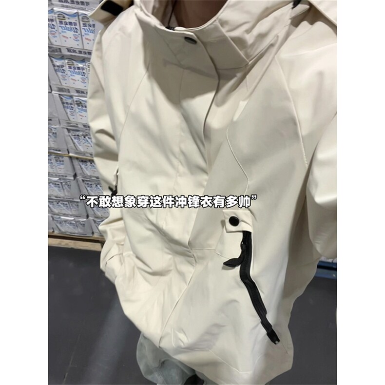 2025新款连帽夹克情侣男女同款户外冲锋衣工装上衣外套JK2518-P37，男装夹克，星座1402-3