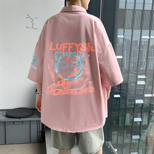！夏款港风冰丝衬衣男黑寸衫男白短袖衬衫男DXC286-P30图片