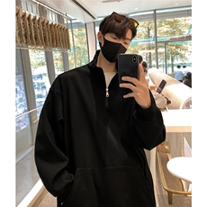 1360克重磅半拉链POLO衫50%棉50%涤纶大码M-5XL卫衣男WY77077P65，男装Polo衫，星座226-2