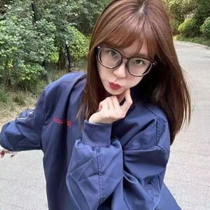 春秋美式字母刺绣男女夹克飞行员工装棒球服情侣小众纯色潮牌外套图片